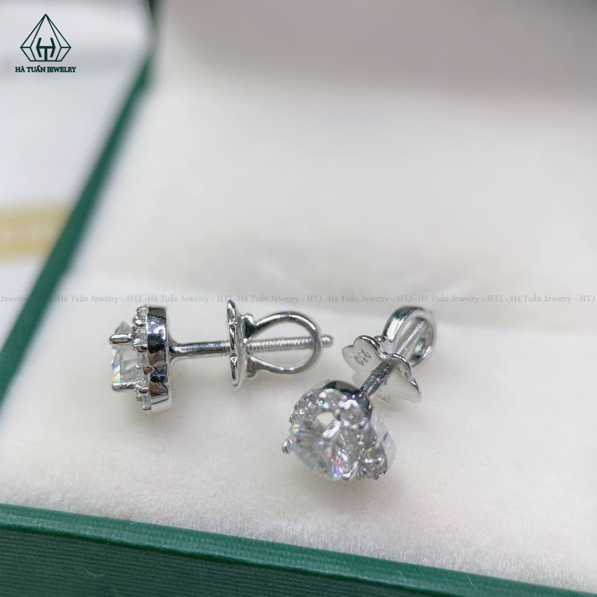  EX063 FULL MOIS 4.5mm Bông tai tim viền tấm 