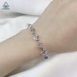  B802 Lắc tay pha lê 8mm thánh giá bạc 