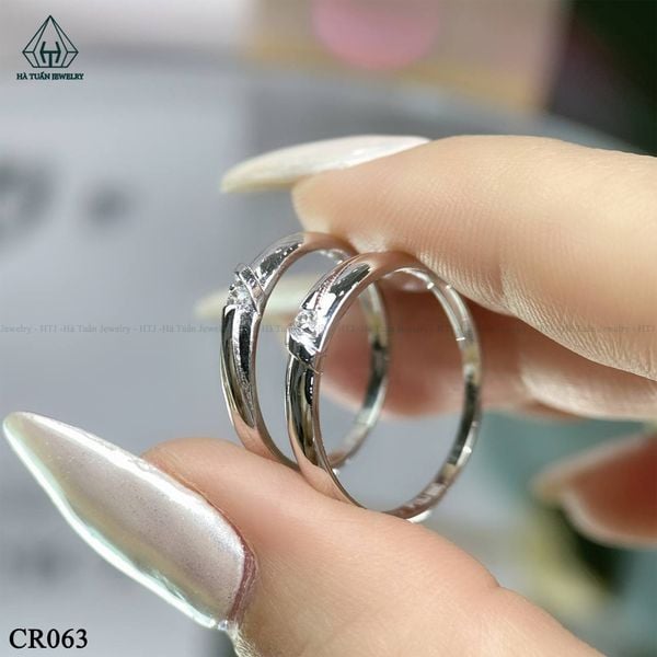 CR063 Nhẫn đôi đá nhỏ 