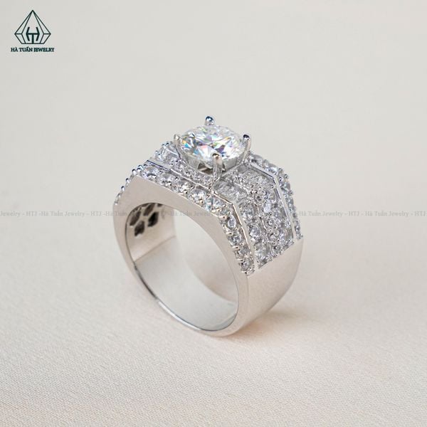  RMX114 7.2mm Nhẫn nam 4 hàng đá 