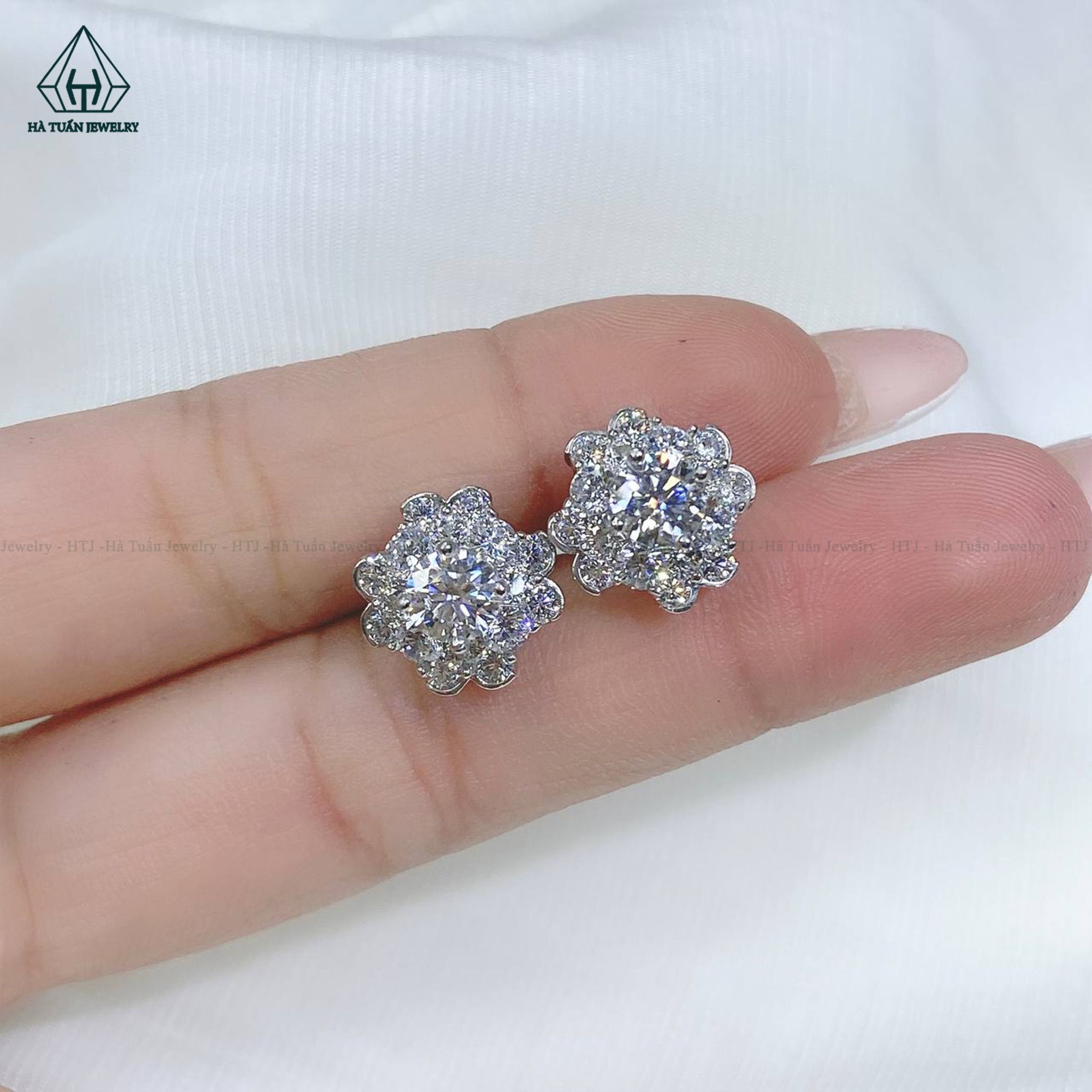  EX271 5.4mm Bông tai hoa đôi 