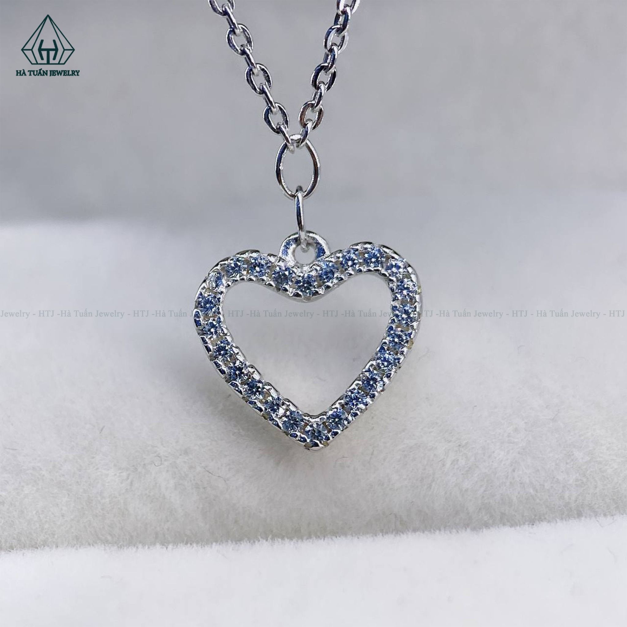  N441 Dây chuyền xích khúc mặt tim đá 