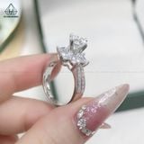  RX347 7mm Nhẫn nữ nữ hoàng mặt 6 cánh 