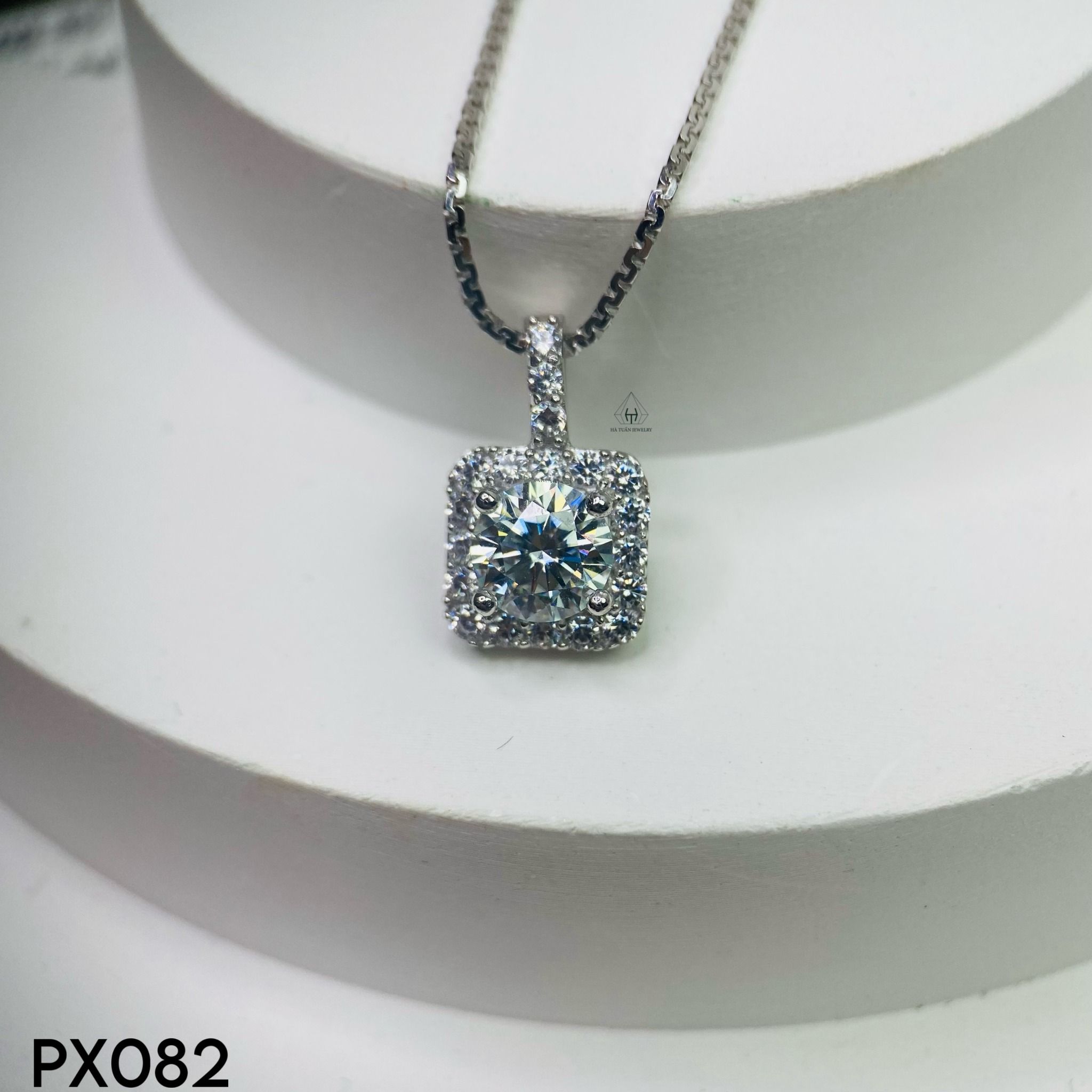  PX082 6mm Mặt halo vuông 