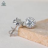 EX048 FULL MOIS 4-5-6mm Bông tai halo tròn 1 chiếc vỏ bông 