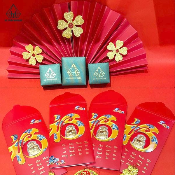  PKG002 Bao lì xì thần tài vàng 999 