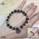  SC011 VÒNG THẠCH ANH TÓC XANH PHỐI CHARM HOA HƯỚNG DƯƠNG 