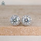  EX048 FULL MOIS 4-5-6mm Bông tai halo tròn 1 chiếc vỏ bông 