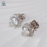  EX048 FULL MOIS 4-5-6mm Bông tai halo tròn 1 chiếc vỏ bông 