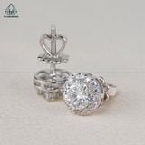  EX048 FULL MOIS 4-5-6mm Bông tai halo tròn 1 chiếc vỏ bông 