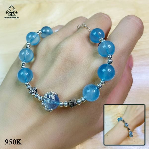  SC049 VÒNG ĐÁ AQUAMARINE MIX CHARM 