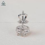  EX048 FULL MOIS 4-5-6mm Bông tai halo tròn 1 chiếc vỏ bông 