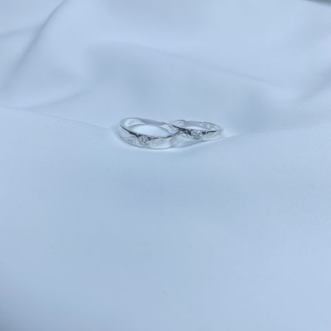 Nhẫn đôi tam giác đá CR110