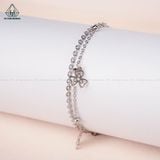  B814 Lắc tay đôi hoa 3 lá 