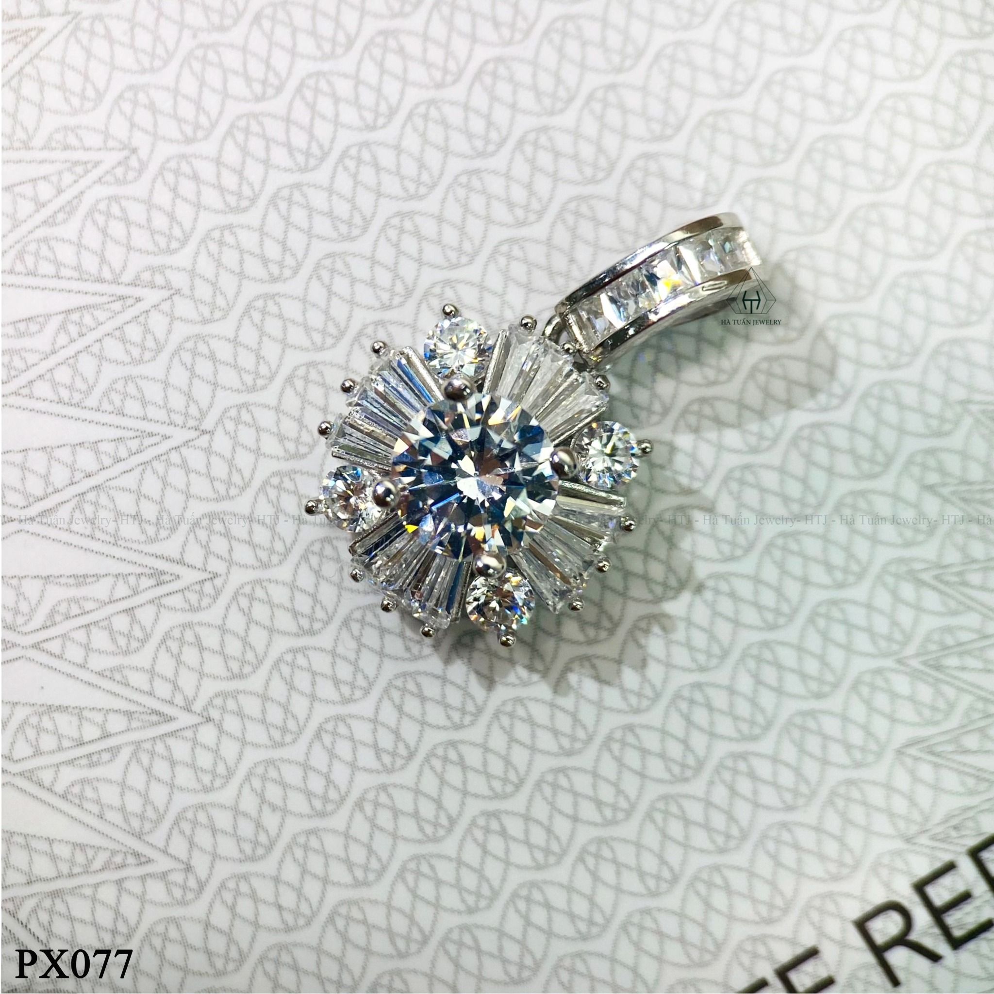  PX077 6.3mm Mặt dây phối baguette 