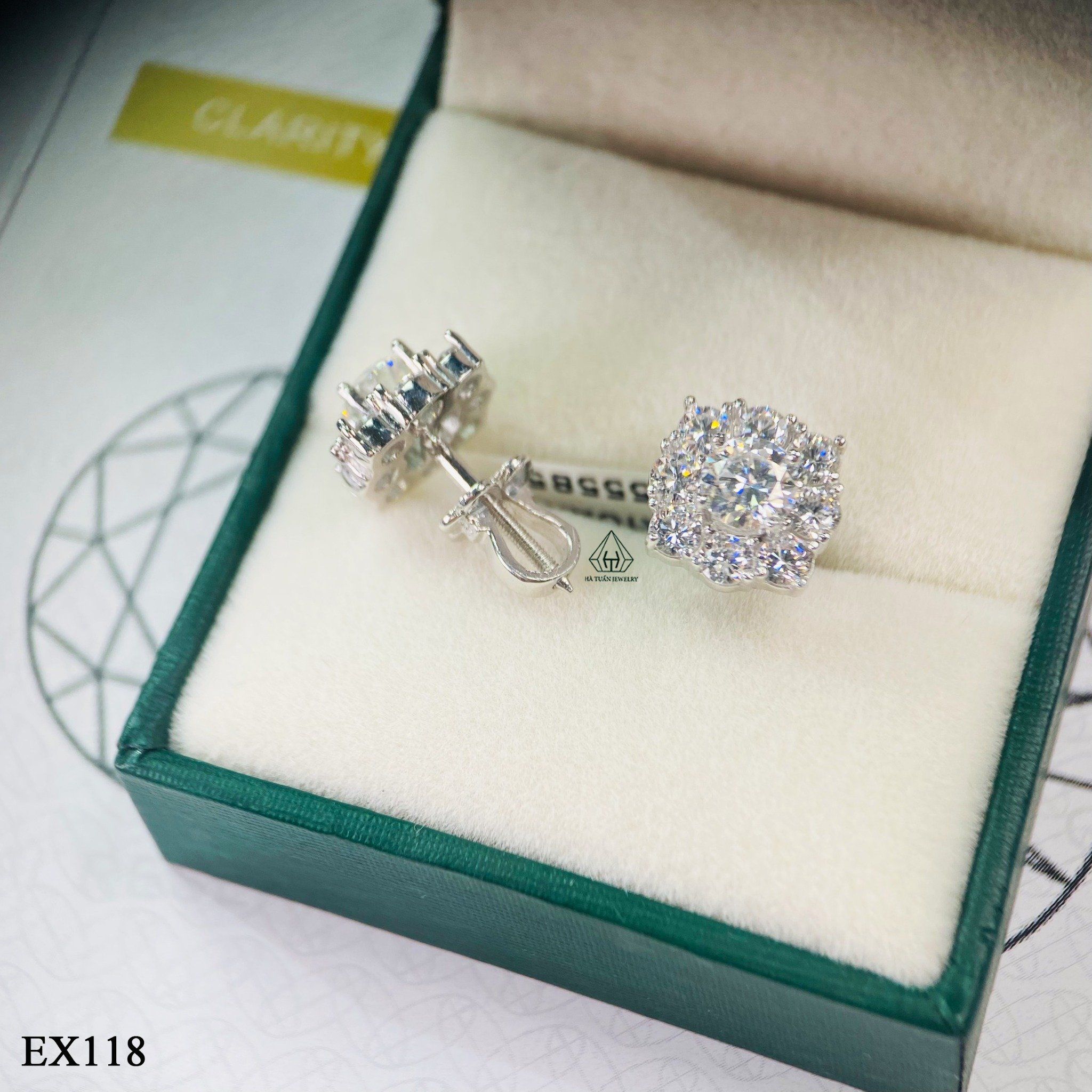  EX118 5mm bông tai viền vuông 