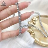  NCX086 Dây chuyền FULL đá CZ 5mm 3 chấu 