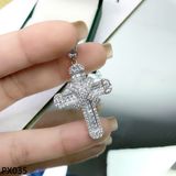  PX035 Mặt dây thánh giá X phối baguette 