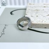  RX268 Nhẫn đính đá CZ 4 hàng 