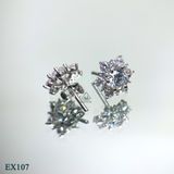  EX107 5.4mm Bông tai hoa hai viền tấm sole 