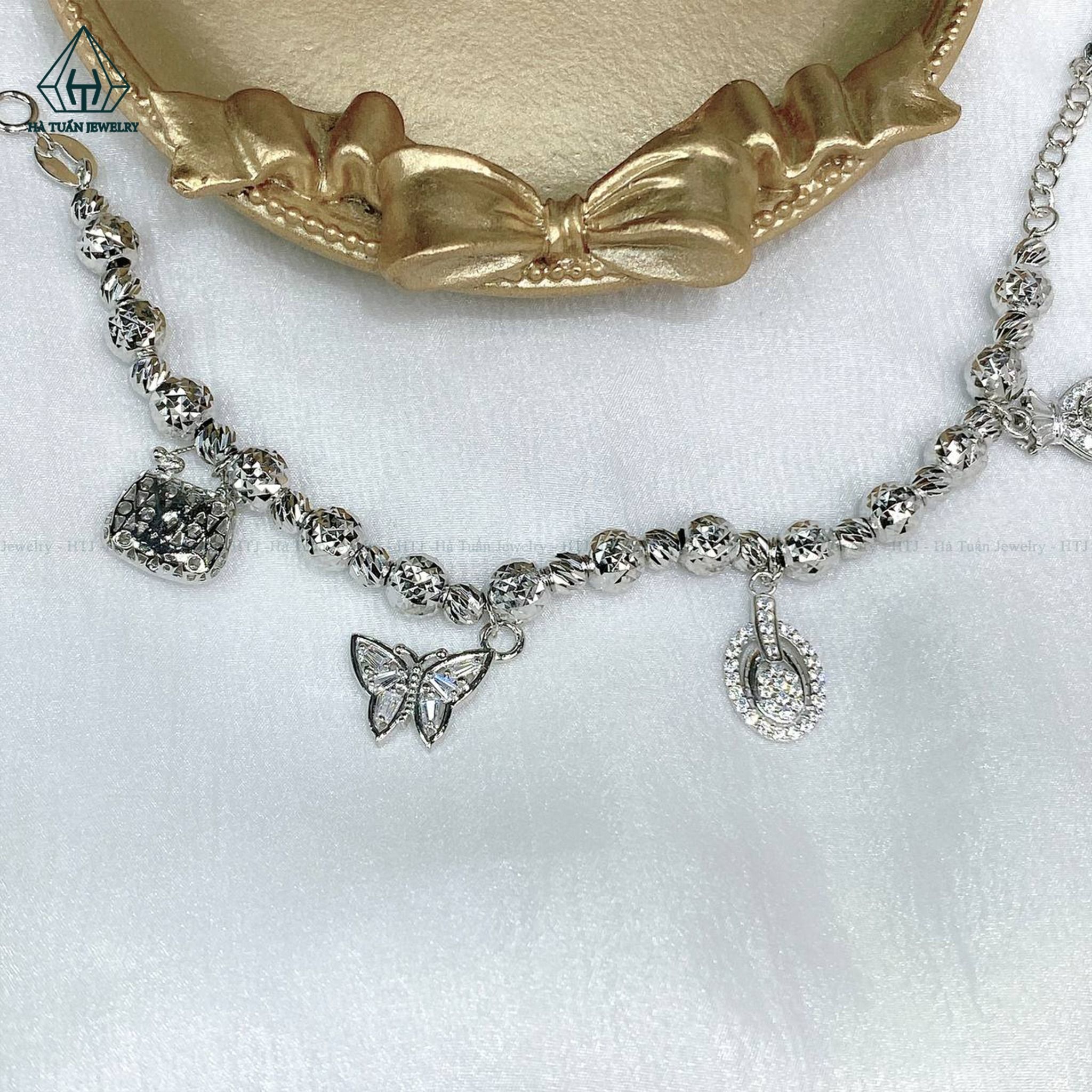  BGX177 Lắc tay charm túi tiền, giỏ, bướm 