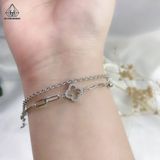  B816 Lắc tay đôi hoa 4 cánh 