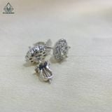  EX128 5mm Bông tai viền tấm hoa 10 cánh 