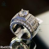  RMX051 8mm Nhẫn nam viền tròn đá 