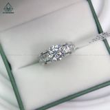  RX343 8.1mm Nhẫn nữ viền tấm baguette bảng bự 