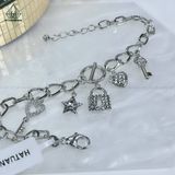  B793 Lắc 5 charm khoá tim sao 