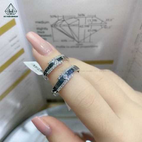 CR109 Nhẫn đôi viền đá sole