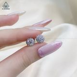  EX048 FULL MOIS 4-5-6mm Bông tai halo tròn 1 chiếc vỏ bông 