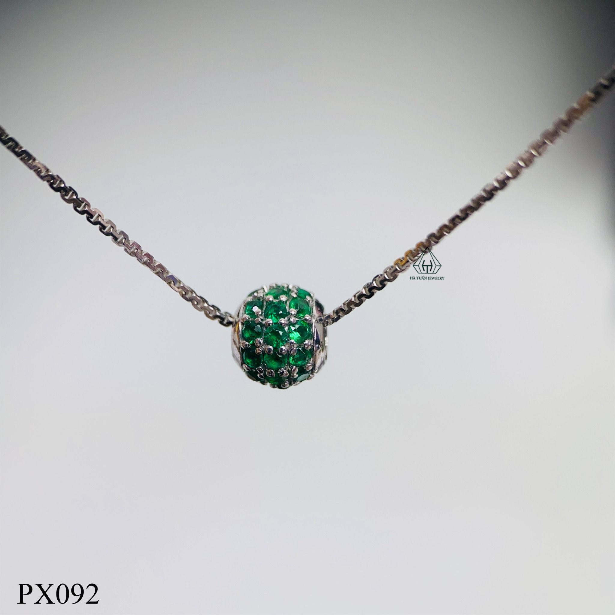  PX092 8mm Mặt dây tròn đá màu 