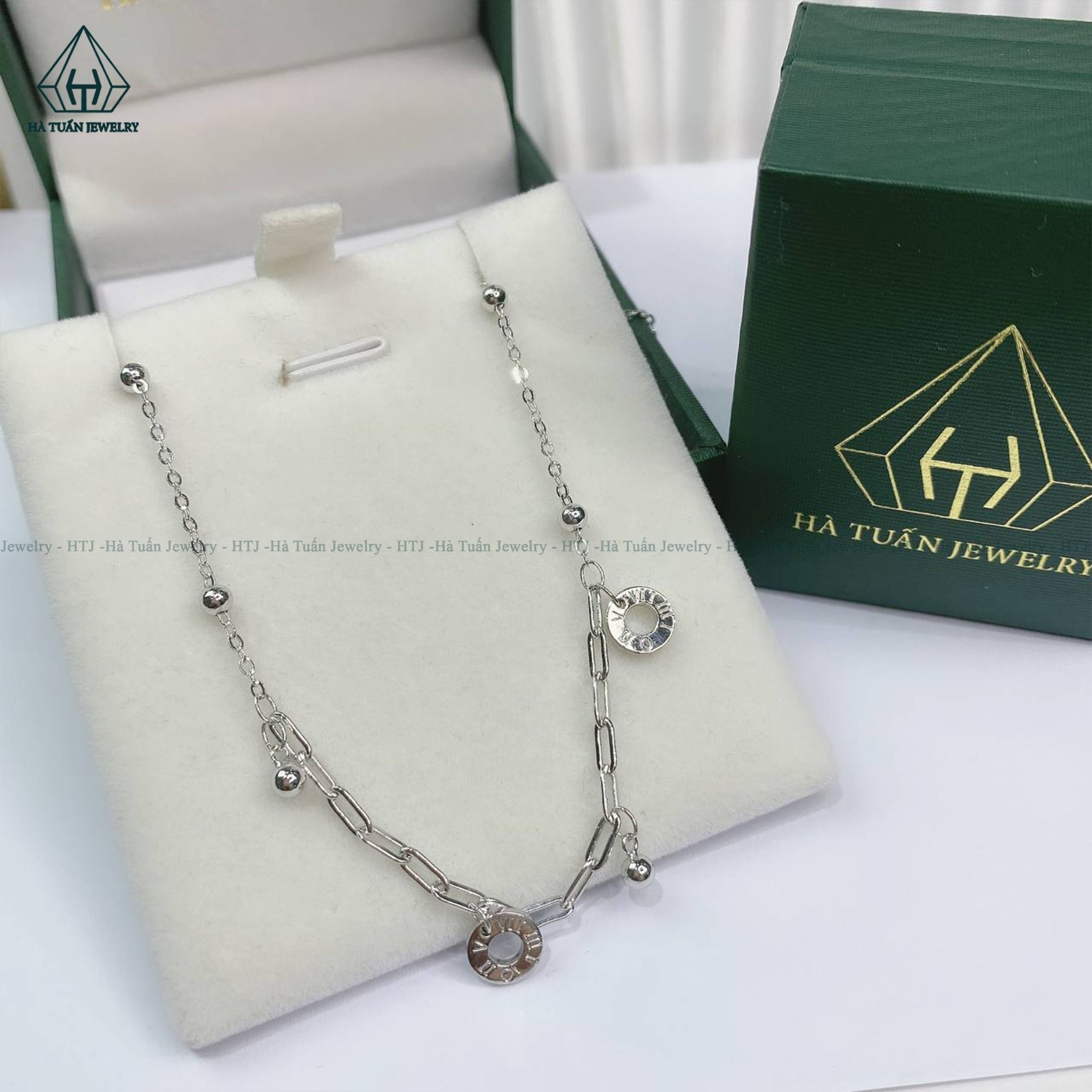  A349 Lắc chân charm tròn 