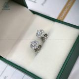  EX055 4mm Bông tai viền tấm tròn 