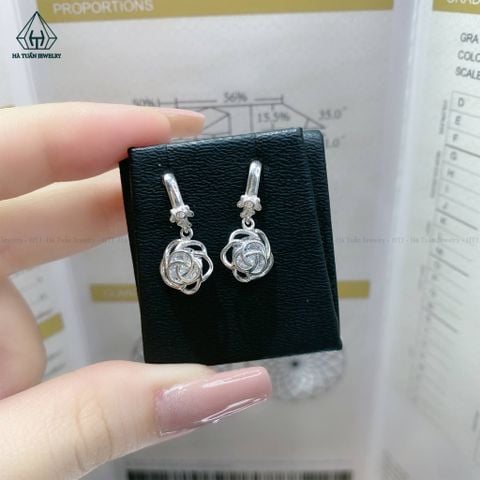 E736 Bông tai móc hoa hồng