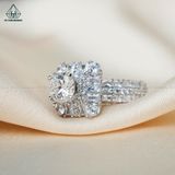  RX363 6.3mm Nhẫn nữ viền vuông phối baguette 
