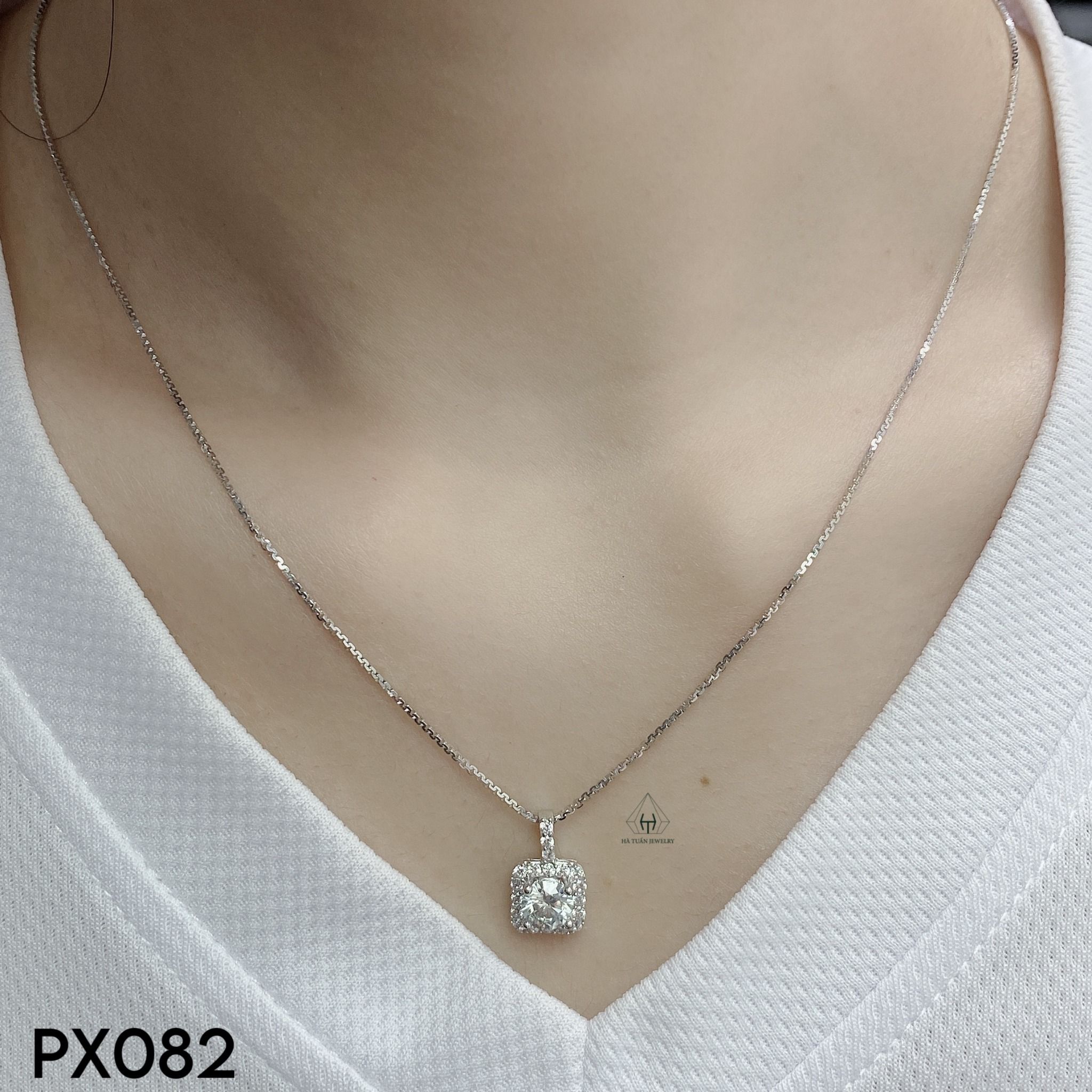  PX082 6mm Mặt halo vuông 