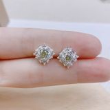  E884 Bông tai đá baguette 