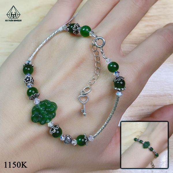  SC014 VÒNG ĐÁ NGỌC BÍCH CHARM CHÌA KHÓA 