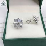  EX294 5mm Bông tai cánh nhọn phối baguette 