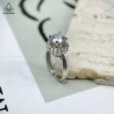  RX164 8mm Nhẫn nữ đai trơn viền tấm hoa 