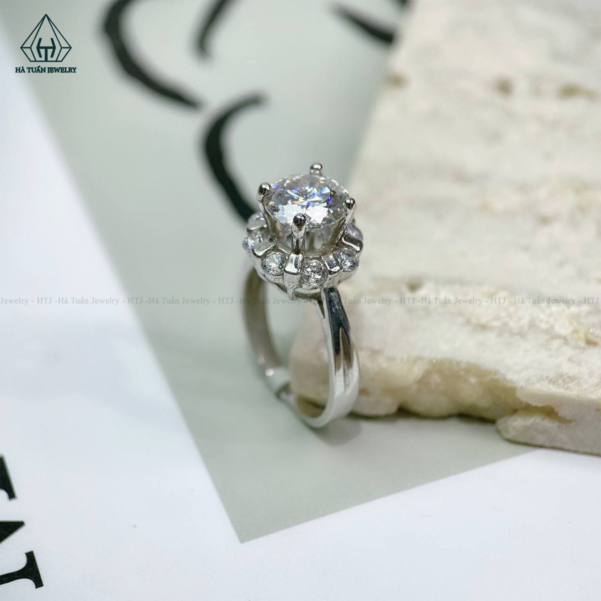  RX164 8mm Nhẫn nữ đai trơn viền tấm hoa 