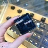  CR143 Nhẫn đôi 2 viền đá lệch 