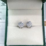  EX055 4mm Bông tai viền tấm tròn 