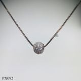  PX092 8mm Mặt dây tròn đá màu 