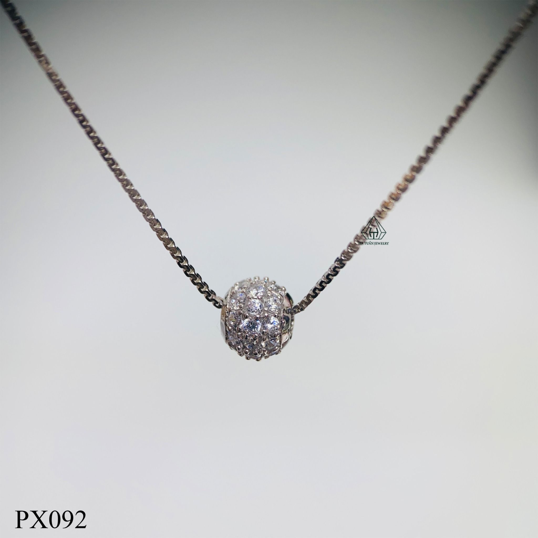  PX092 8mm Mặt dây tròn đá màu 
