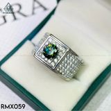  RMX059 7.2mm Nhẫn nam viền đá 
