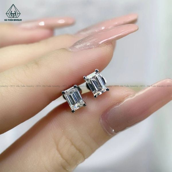  Moissanite Emerald trắng MEW 