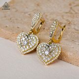  EG111 VH18K 3.6mm Bông tai vàng trắng trái tim 